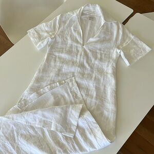 DISSH Long Linen Maxi Dress w/ Sleeves - White (US 2)
